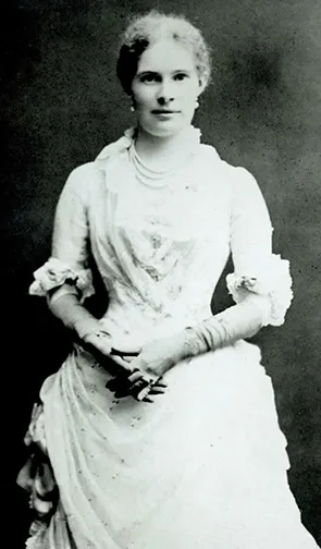 Photo of Elisabeth Mills in her confirmation dress, c. 1877. Historic Saranac Lake Wiki