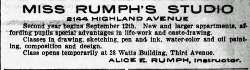 Rumph’s studio advertisement from The Birmingham News, September 10, 1904, 23