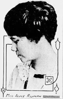 Photograph of Alice Rumph in The Birmingham News, December 6, 1914, p. 33.