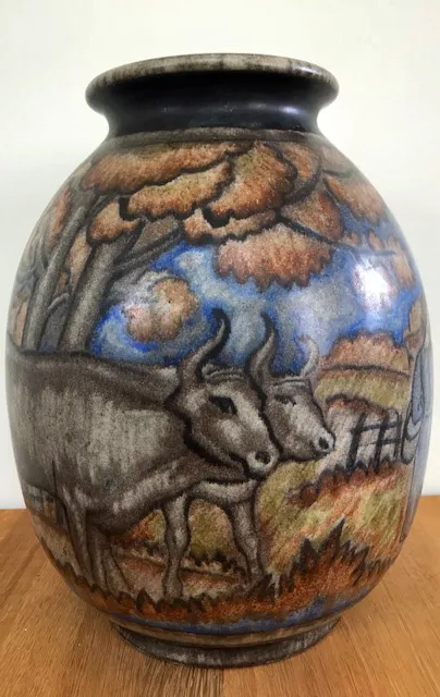 Sèvres vase, signed H. Patou, A3 34, stamped with the Sèvres seal