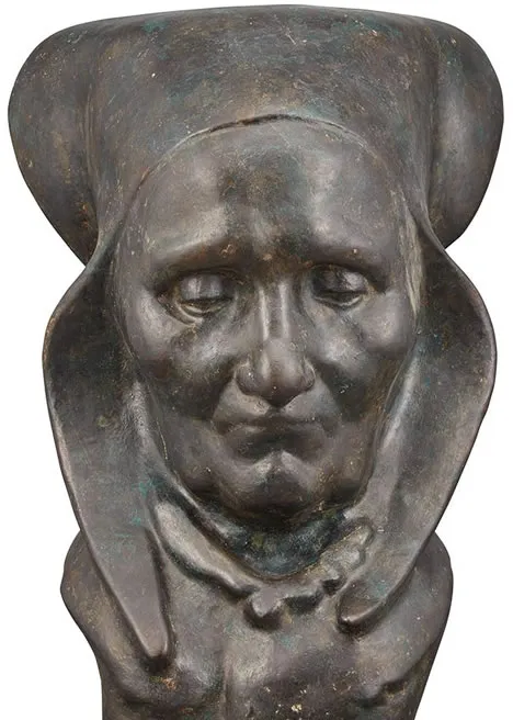 Eugénie Shonnard, Bronze portrait of a Bretton woman, 1922.