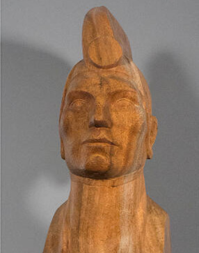 Eugenie Shonnard, head of a Native American man, c. 1927 mahogany. New Mexico Museum of Art