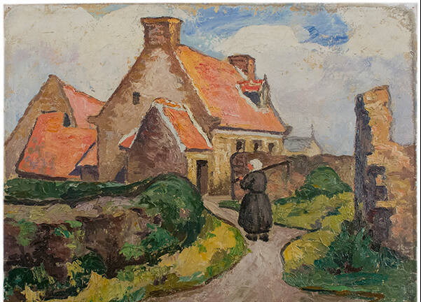 Eugenie Shonnard, Person returning home from the fields in Ploumanach, France,