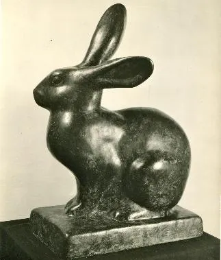 Eugenie Shonnard, "Rabbit Listening," 1920s, granite