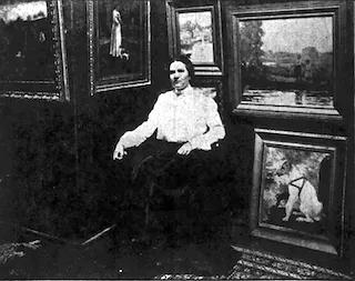 Photo of Claire Shuttleworth during her exhibit at the Morgan Gallery. Buffalo Morning News, April 17, 1904, p. 13