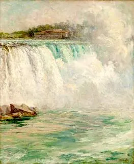Claire Shuttleworth, "The Center of the Horse Falls," c. 1915, oil on canvas. Burchfield Penney Art center