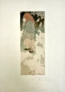 Maud Squire, "Femme gardant des oies," engraving, c. 1903. INHA