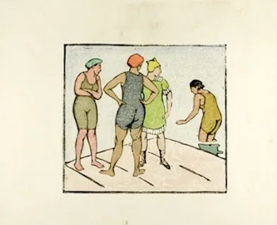 Maud Hunt Squire, bathers, color woodcut on ivory Japanese paper, c. 1917–1919. Art Institute of Chicago. See also Ryan