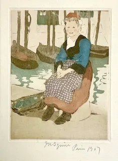 Maud Hunt Squire. "Fillette, Concarneau," etching, 1907. INHA
