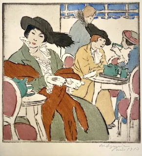 Maud Hunt Squire. "Five O'Clock Tea," etching, 1912. INHA