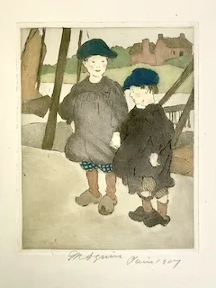 Maud Hunt Squire, "Frères," etching, 1907. INHA