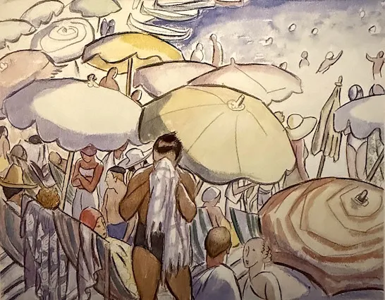 Maud Hunt Squire, bathers in Nice France, watercolor, c. 1929. Ryan, p. 29