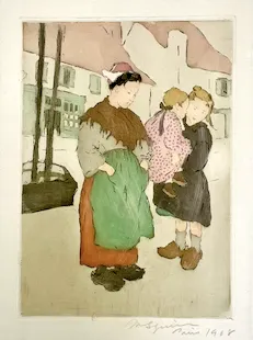 Maud Squire. "Petit modèle," engraving, c. 1908. INHA