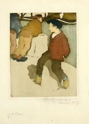 Maud Hunt Squire, "Sur le Quai," etching, 1907. Musée Breton