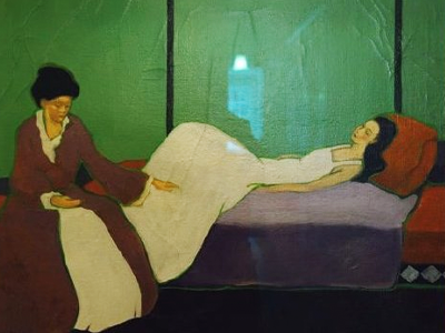 Eda Sterchi, “Two Women In an Interior,” ca. 1913, oil on canvas. Evergreen Museum & Library, Johns Hopkins University. Eda Sterchi, “Two Women In an Interior,” ca. 1913, oil on canvas. Evergreen Museum & Library, Johns Hopkins University