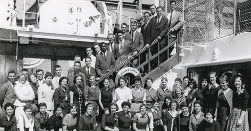Sweet Briar students on the Mauretania, 1957-1958