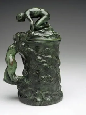 Enid Yandell, "Kiss Tankard," 1899, bronze. RISD Museum