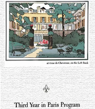 Cover of the Brochure of the Third Year in Paris Program. RH archives.