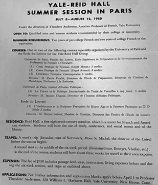 Program requirements, Yale-Reid Hall 1950, Smith Archives