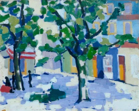 Marguerite Zorach, "Village Square, 1911, oil on board. Colleary