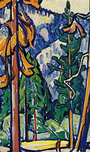 Marguerite Zorach, "Man Among the Redwoods," 1912, oil on canvas. USEUM