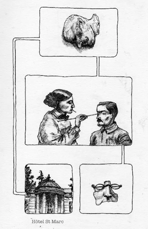 Bruno Lahontâa. Drawing made for the project, "ESPACES HOSPITALIERS," artist residencies at the Bordeaux university hospital (2017-2018). CHU de Bordeaux