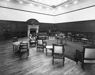Assembly hall, 1950s. Photograph retrieved from the RH archives.