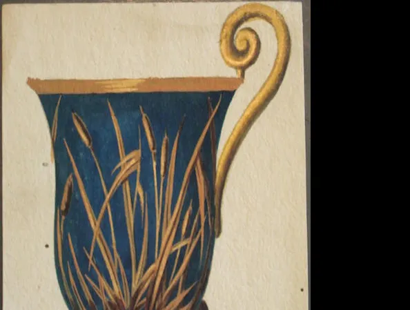 Dagoty drawing of porcelain