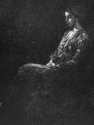 Kate Edwards, portrait of Roselle Shields, Director of the Girls' Art Club, c. 1915, white pastel. Retrieved from Myers, 32.