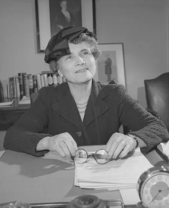Rhodenbaugh, Harold. Photo of Helen Rogers Reid for Look Magazine, January 8, 1943. Acetate negative. Museum of the City of New York. (Note the portrait of Elisabeth Mills Reid on the wall behind Helen). 

