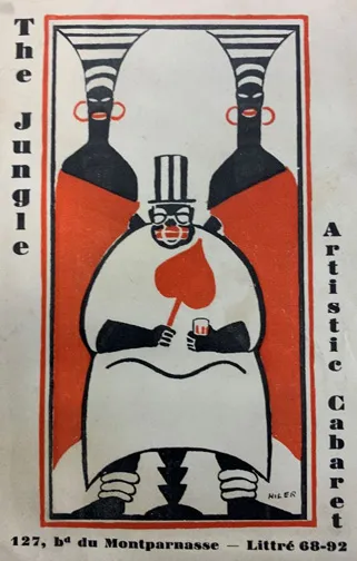 The Jungle, an "artistic cabaret" on the Boulevard du Montparnasse, signed Hiler 